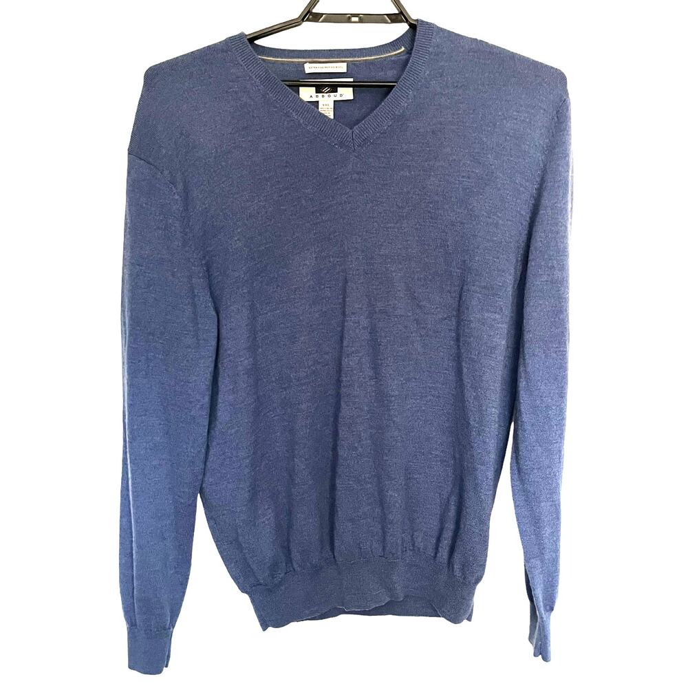 Joseph Abboud 100% Merino Wool Mens Sweater Size XXL Periwinkle Blue V-Neck